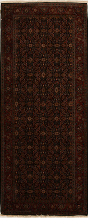 Herati Black Runner Hand Knotted 40 X 910  Area Rug 250-16019 Image 0