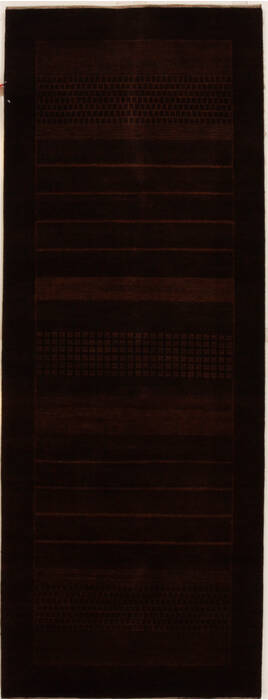Gabbeh Brown Runner Hand Knotted 30 X 80  Area Rug 250-16026 Image 0