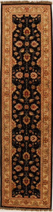 Pishavar Black Runner Hand Knotted 32 X 124  Area Rug 250-16027 Image 0