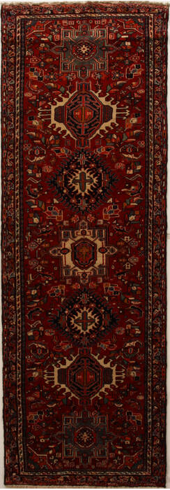 Karajeh Red Runner Hand Knotted 38 X 111  Area Rug 250-16054 Image 0
