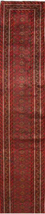 Hamedan Multicolor Runner Hand Knotted 31 X 178  Area Rug 250-16058 Image 0