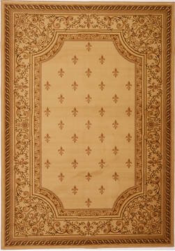 Turkish Aubusson Beige Rectangle 5x8 ft Synthetic Carpet 16216