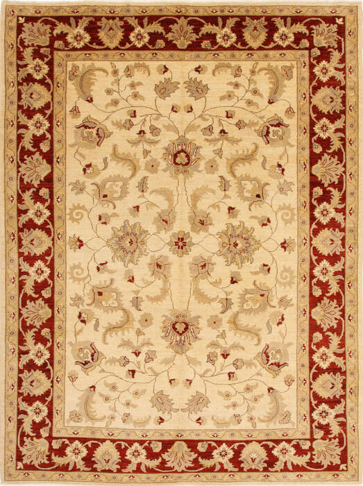 Pishavar Beige Hand Knotted 611 X 95  Area Rug 250-16377 Image 0