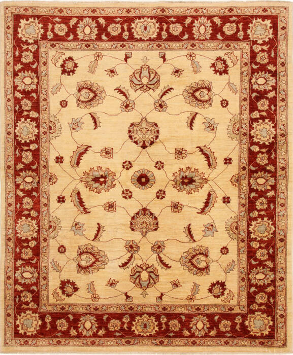 Pishavar Beige Square Hand Knotted 67 X 82  Area Rug 250-16380 Image 0