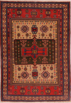 Persian Turco-Persian Beige Rectangle 4x6 ft Wool Carpet 16392