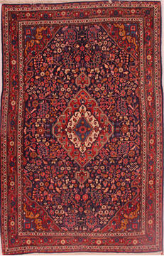 Persian Jozan Blue Rectangle 5x7 ft Wool Carpet 16399