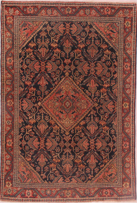 Moshk Abad Blue Hand Knotted 44 X 66  Area Rug 400-16403 Image 0