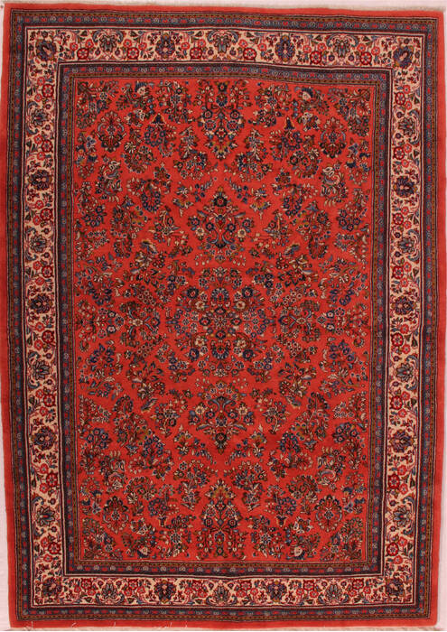 Sarouk Purple Hand Knotted 73 X 103  Area Rug 400-16419 Image 0