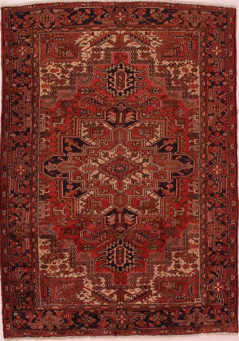 Heriz Red Hand Knotted 67 X 94  Area Rug 400-16426 Image 0