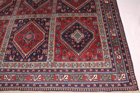 Yalameh Red Hand Knotted 71 X 95  Area Rug 400-16430 Image 4