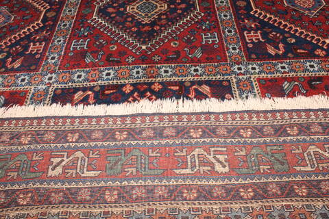 Yalameh Red Hand Knotted 71 X 95  Area Rug 400-16430 Image 6
