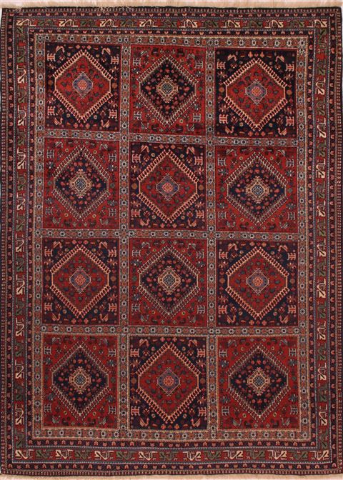 Yalameh Red Hand Knotted 71 X 95  Area Rug 400-16430 Image 0