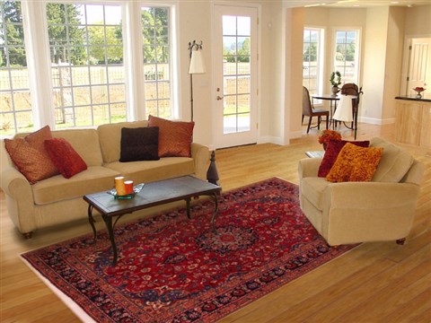 Mashad Red Hand Knotted 69 X 97  Area Rug 400-16431 Image 4