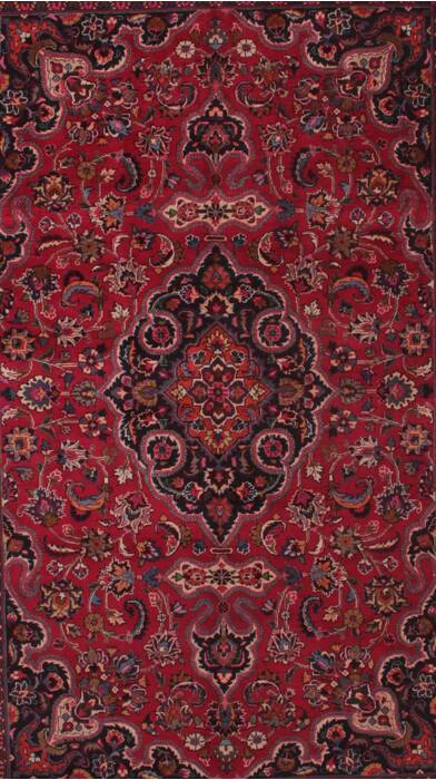 Mashad Red Hand Knotted 69 X 101  Area Rug 400-16434 Image 8