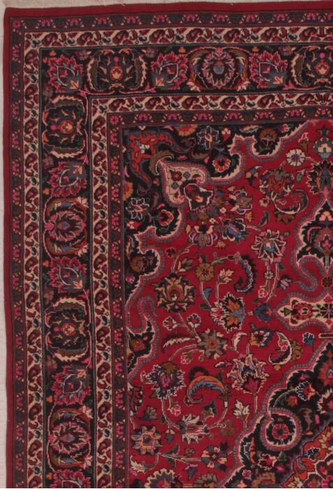 Mashad Red Hand Knotted 69 X 101  Area Rug 400-16434 Image 9