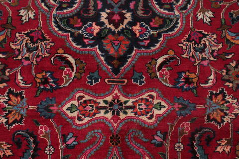 Mashad Red Hand Knotted 69 X 101  Area Rug 400-16434 Image 14