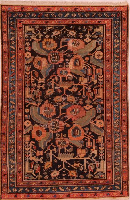 Shahsavan Black Hand Knotted 33 X 50  Area Rug 400-16451 Image 0