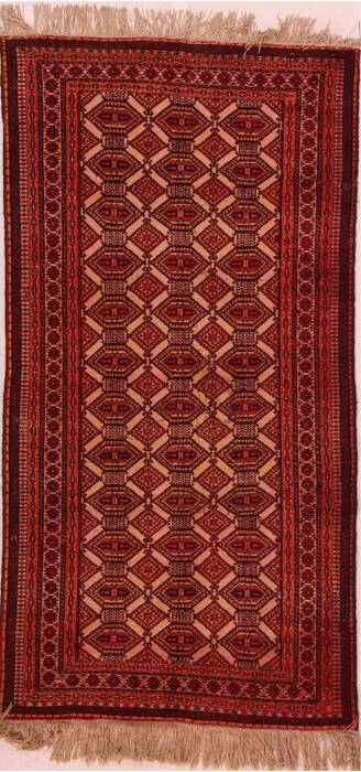 Turkman Red Hand Knotted 32 X 63  Area Rug 400-16465 Image 0
