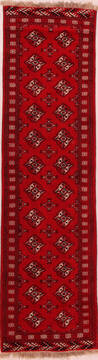 Bokhara Red Runner Hand Knotted 2'8" X 9'6"  Area Rug 400-16466