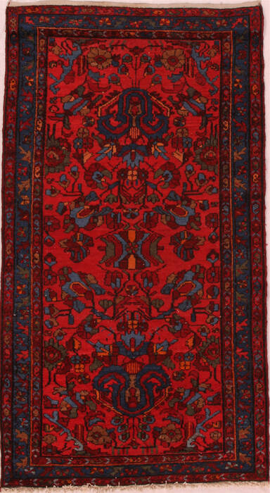 Hamedan Red Hand Knotted 36 X 65  Area Rug 400-16471 Image 0