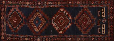 Shirvan Blue Hand Knotted 46 X 82  Area Rug 400-16472 Image 2