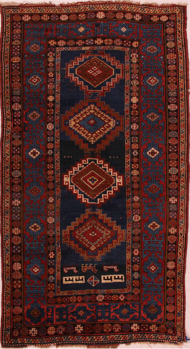 Shirvan Blue Hand Knotted 46 X 82  Area Rug 400-16472 Image 0