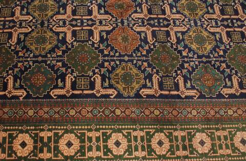 Tabriz Green Hand Knotted 67 X 91  Area Rug 400-16474 Image 9