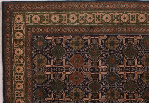 Tabriz Green Hand Knotted 67 X 91  Area Rug 400-16474 Image 1