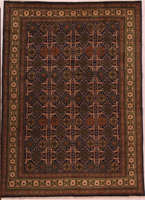 Tabriz Green Hand Knotted 67 X 91  Area Rug 400-16474 Image 0