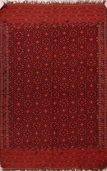 Sumak Red Hand Knotted 63 X 100  Area Rug 400-16481 Image 0