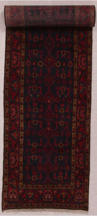Hamedan Blue Runner Hand Knotted 31 X 1611  Area Rug 400-16485 Image 1
