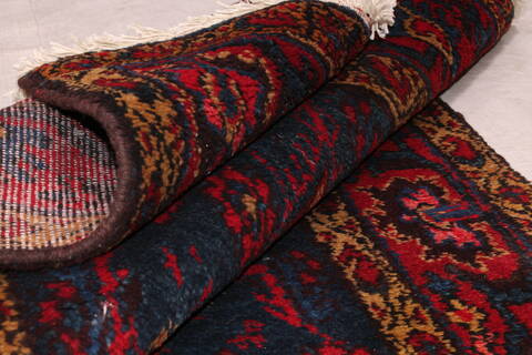 Hamedan Blue Runner Hand Knotted 31 X 1611  Area Rug 400-16485 Image 5