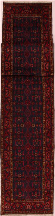 Hamedan Blue Runner Hand Knotted 31 X 1611  Area Rug 400-16485 Image 0