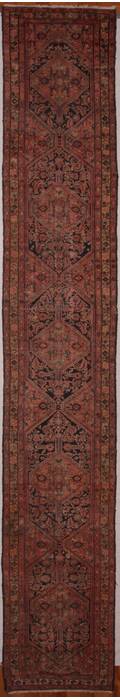 Malayer Purple Runner Hand Knotted 35 X 208  Area Rug 400-16488 Image 2