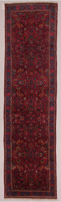 Mashad Red Runner Hand Knotted 35 X 126  Area Rug 400-16495 Image 2