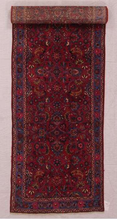Mashad Red Runner Hand Knotted 35 X 126  Area Rug 400-16495 Image 3