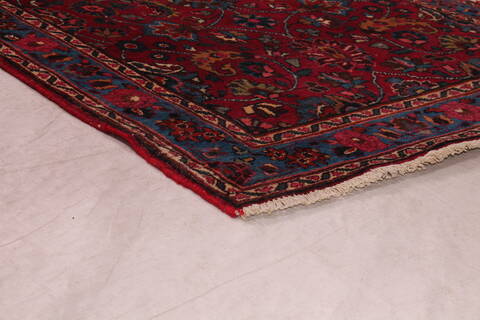 Mashad Red Runner Hand Knotted 35 X 126  Area Rug 400-16495 Image 6