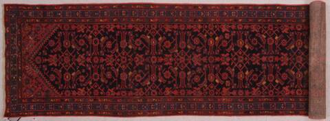 Malayer Black Runner Hand Knotted 35 X 162  Area Rug 400-16499 Image 2