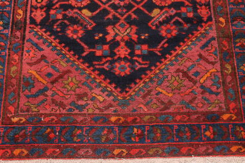 Malayer Black Runner Hand Knotted 35 X 162  Area Rug 400-16499 Image 3
