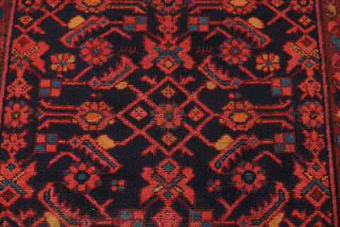 Malayer Black Runner Hand Knotted 35 X 162  Area Rug 400-16499 Image 7