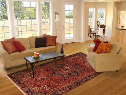 Heriz Purple Hand Knotted 80 X 115  Area Rug 400-16505 Image 4