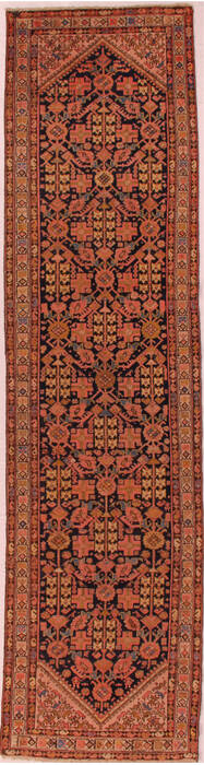 Malayer Blue Runner Hand Knotted 33 X 130  Area Rug 400-16508 Image 0