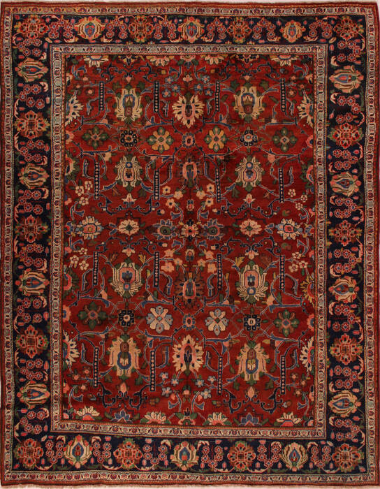 Mahal Red Hand Knotted 84 X 107  Area Rug 400-16513 Image 0