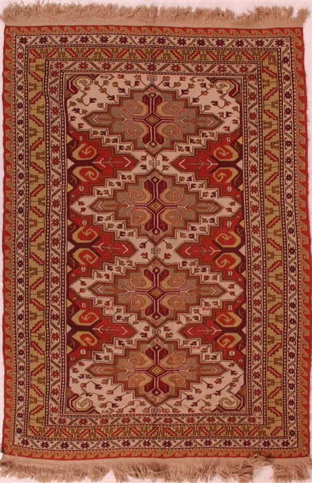 Sumak Beige Hand Knotted 53 X 88  Area Rug 400-16515 Image 0