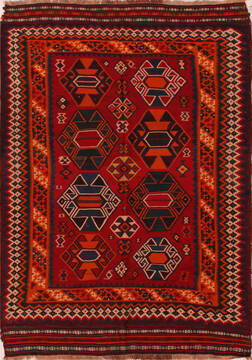 Persian Turkman Red Rectangle 6x9 ft Wool Carpet 16518