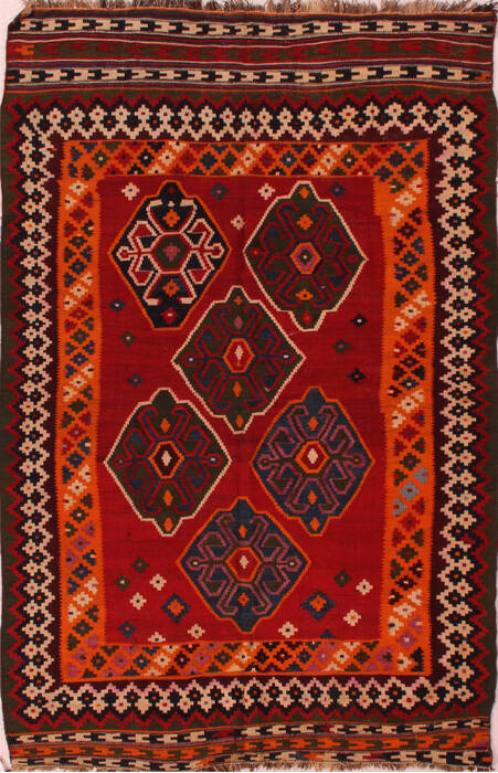 Turkman Red Hand Knotted 50 X 70  Area Rug 400-16519 Image 0