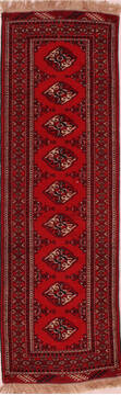Persian Bokhara Red Runner 6 to 9 ft Wool Carpet 16520