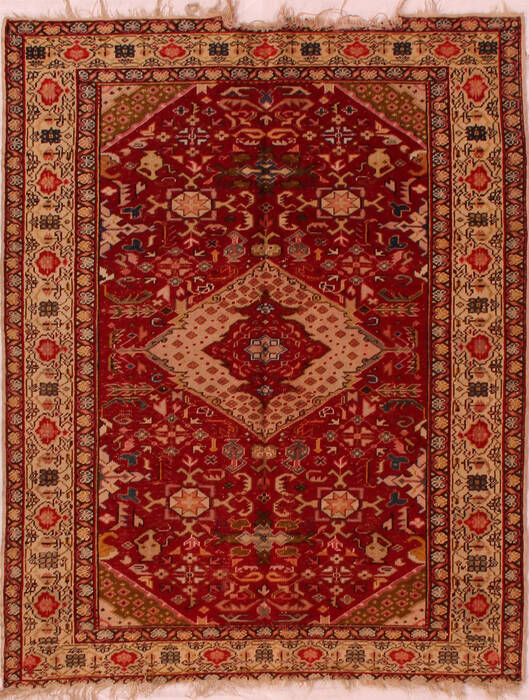 Turco-Persian Red Hand Knotted 42 X 52  Area Rug 400-16521 Image 0