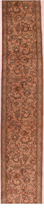Tabriz Purple Runner Hand Knotted 29 X 152  Area Rug 400-16522 Image 0