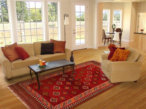 Turkman Red Flat Woven 58 X 89  Area Rug 400-16531 Image 4